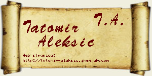 Tatomir Aleksić vizit kartica